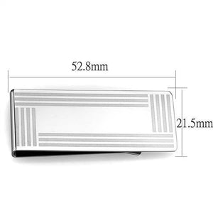 TK2078 - High polished (no plating) Stainless Steel Money clip with No Stone