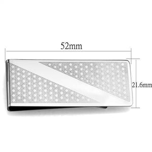 TK2080 - High polished (no plating) Stainless Steel Money clip with No Stone