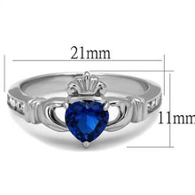 Load image into Gallery viewer, TK2093 - High polished (no plating) Stainless Steel Ring with Synthetic Spinel in London Blue