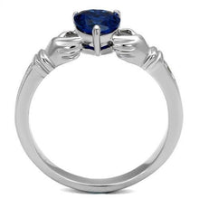 Load image into Gallery viewer, TK2093 - High polished (no plating) Stainless Steel Ring with Synthetic Spinel in London Blue