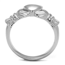 Load image into Gallery viewer, TK2094 - High polished (no plating) Stainless Steel Ring with Top Grade Crystal  in Clear