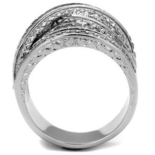 Load image into Gallery viewer, TK2096 - High polished (no plating) Stainless Steel Ring with AAA Grade CZ  in Clear