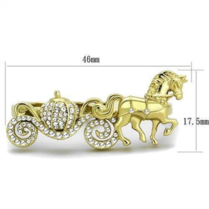 TK2105 - IP Gold(Ion Plating) Stainless Steel Ring with Top Grade Crystal  in Clear