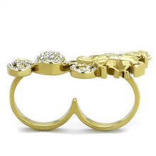 Load image into Gallery viewer, TK2105 - IP Gold(Ion Plating) Stainless Steel Ring with Top Grade Crystal  in Clear