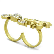 Load image into Gallery viewer, TK2105 - IP Gold(Ion Plating) Stainless Steel Ring with Top Grade Crystal  in Clear
