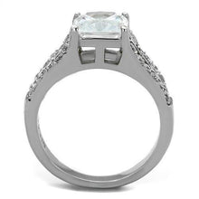 Load image into Gallery viewer, TK2112 - High polished (no plating) Stainless Steel Ring with AAA Grade CZ  in Clear