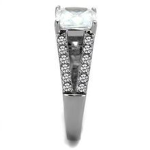 Load image into Gallery viewer, TK2112 - High polished (no plating) Stainless Steel Ring with AAA Grade CZ  in Clear
