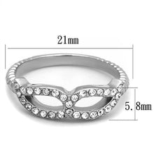 Load image into Gallery viewer, TK2122 - High polished (no plating) Stainless Steel Ring with Top Grade Crystal  in Clear