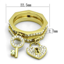 Load image into Gallery viewer, TK2127 - IP Gold(Ion Plating) Stainless Steel Ring with Top Grade Crystal  in Citrine Yellow