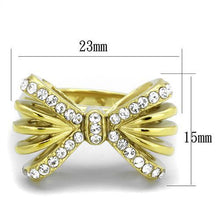 Load image into Gallery viewer, TK2128 - IP Gold(Ion Plating) Stainless Steel Ring with Top Grade Crystal  in Clear