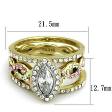 Load image into Gallery viewer, TK2129 - Two-Tone IP Gold (Ion Plating) Stainless Steel Ring with AAA Grade CZ  in Clear