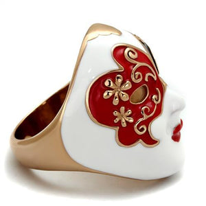 TK2142 - IP Rose Gold(Ion Plating) Stainless Steel Ring with Epoxy  in Multi Color