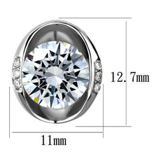 Load image into Gallery viewer, TK2149 - High polished (no plating) Stainless Steel Earrings with AAA Grade CZ  in Clear