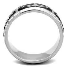 Load image into Gallery viewer, TK2154 - High polished (no plating) Stainless Steel Ring with Epoxy  in Jet