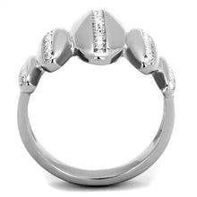 Load image into Gallery viewer, TK2156 - High polished (no plating) Stainless Steel Ring with Top Grade Crystal  in Clear