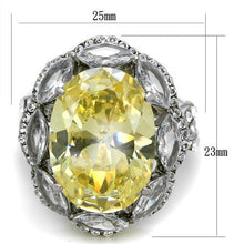 Load image into Gallery viewer, TK2162 - High polished (no plating) Stainless Steel Ring with AAA Grade CZ  in Citrine Yellow