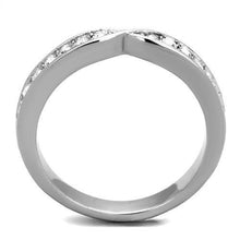 Load image into Gallery viewer, TK2163 - High polished (no plating) Stainless Steel Ring with Top Grade Crystal  in Clear