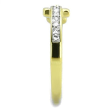 Load image into Gallery viewer, TK2164 - Two-Tone IP Gold (Ion Plating) Stainless Steel Ring with Top Grade Crystal  in Clear