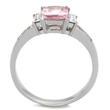 Load image into Gallery viewer, TK2169 - High polished (no plating) Stainless Steel Ring with AAA Grade CZ  in Rose
