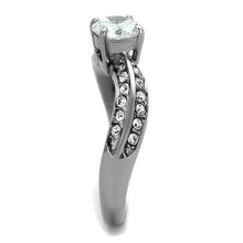 Load image into Gallery viewer, TK2171 - High polished (no plating) Stainless Steel Ring with AAA Grade CZ  in Clear