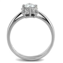 Load image into Gallery viewer, TK2172 - High polished (no plating) Stainless Steel Ring with AAA Grade CZ  in Clear