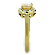 Load image into Gallery viewer, TK2173 - IP Gold(Ion Plating) Stainless Steel Ring with AAA Grade CZ  in Champagne