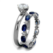 Load image into Gallery viewer, TK2175 - High polished (no plating) Stainless Steel Ring with AAA Grade CZ  in Clear
