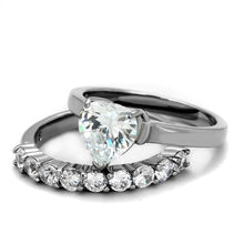 Load image into Gallery viewer, TK2176 - High polished (no plating) Stainless Steel Ring with AAA Grade CZ  in Clear