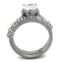 Load image into Gallery viewer, TK2176 - High polished (no plating) Stainless Steel Ring with AAA Grade CZ  in Clear
