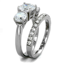 Load image into Gallery viewer, TK2177 - High polished (no plating) Stainless Steel Ring with AAA Grade CZ  in Clear