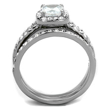 Load image into Gallery viewer, TK2180 - High polished (no plating) Stainless Steel Ring with AAA Grade CZ  in Clear