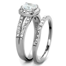 Load image into Gallery viewer, TK2180 - High polished (no plating) Stainless Steel Ring with AAA Grade CZ  in Clear