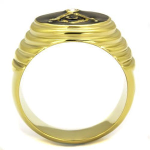 TK2224 - IP Gold(Ion Plating) Stainless Steel Ring with Top Grade Crystal  in Clear