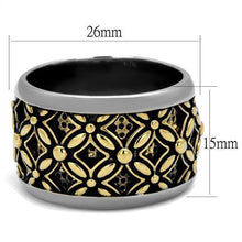 Load image into Gallery viewer, TK2237 - Two-Tone IP Gold (Ion Plating) Stainless Steel Ring with Epoxy  in Jet