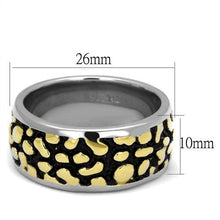Load image into Gallery viewer, TK2238 - Two-Tone IP Gold (Ion Plating) Stainless Steel Ring with Epoxy  in Jet