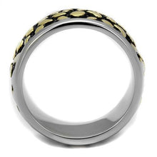 Load image into Gallery viewer, TK2238 - Two-Tone IP Gold (Ion Plating) Stainless Steel Ring with Epoxy  in Jet