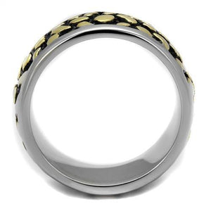 TK2238 - Two-Tone IP Gold (Ion Plating) Stainless Steel Ring with Epoxy  in Jet