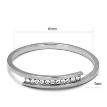 Load image into Gallery viewer, TK2248 - High polished (no plating) Stainless Steel Bangle with Top Grade Crystal  in Clear