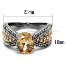 Load image into Gallery viewer, TK2249 - High polished (no plating) Stainless Steel Ring with AAA Grade CZ  in Champagne