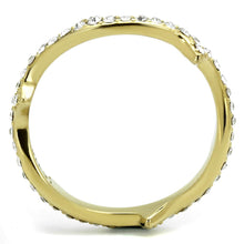Load image into Gallery viewer, TK2255 - IP Gold(Ion Plating) Stainless Steel Ring with Top Grade Crystal  in Clear