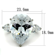 Load image into Gallery viewer, TK2256 - High polished (no plating) Stainless Steel Ring with AAA Grade CZ  in Clear