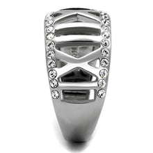 Load image into Gallery viewer, TK2257 - High polished (no plating) Stainless Steel Ring with Top Grade Crystal  in Clear