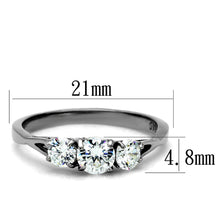 Load image into Gallery viewer, TK2260 - High polished (no plating) Stainless Steel Ring with AAA Grade CZ  in Clear