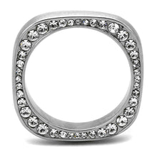 Load image into Gallery viewer, TK2261 - High polished (no plating) Stainless Steel Ring with Top Grade Crystal  in Clear