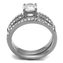 Load image into Gallery viewer, TK2292 - High polished (no plating) Stainless Steel Ring with AAA Grade CZ  in Clear