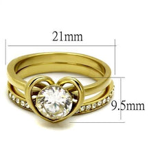 Load image into Gallery viewer, TK2295 - IP Gold(Ion Plating) Stainless Steel Ring with AAA Grade CZ  in Clear