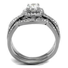 Load image into Gallery viewer, TK2296 - High polished (no plating) Stainless Steel Ring with AAA Grade CZ  in Clear