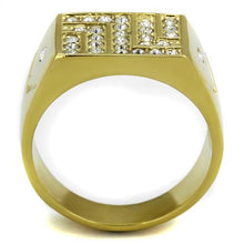Load image into Gallery viewer, TK2311 - IP Gold(Ion Plating) Stainless Steel Ring with Top Grade Crystal  in Clear