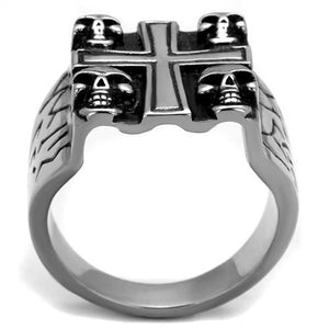 TK2316 - High polished (no plating) Stainless Steel Ring with Epoxy  in Jet