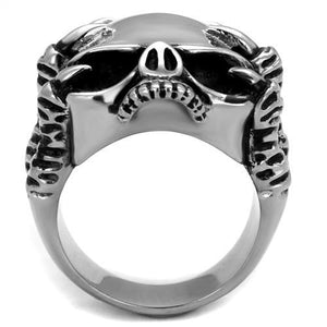 TK2323 - High polished (no plating) Stainless Steel Ring with Epoxy  in Jet